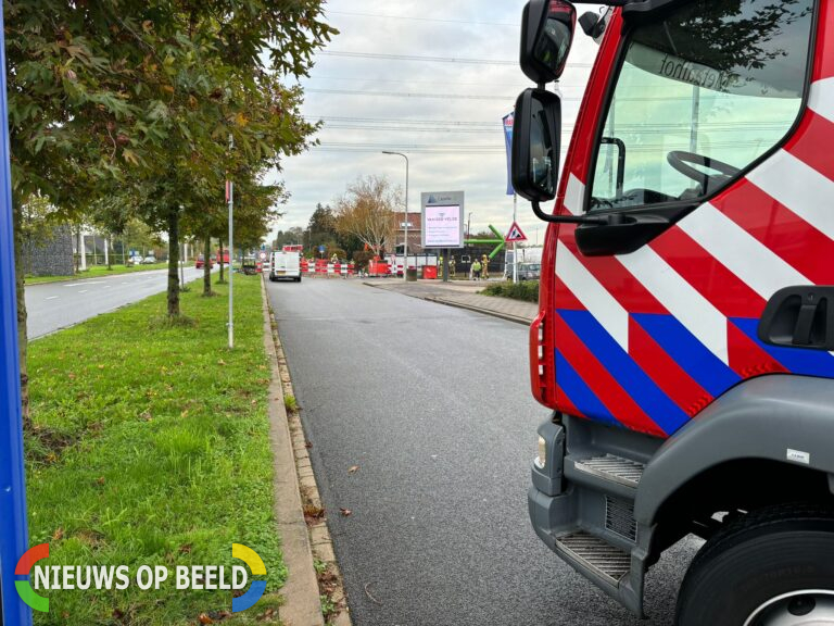 Gaslek bij werkzaamheden langs Hoofdweg in Capelle aan den IJssel