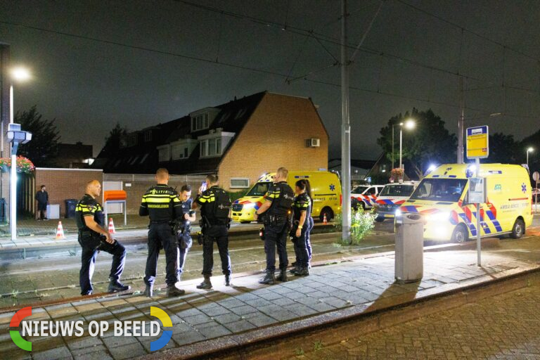Schietpartij bij tramhalte één gewonde en één aanhouding , Schinnenbaan Rotterdam