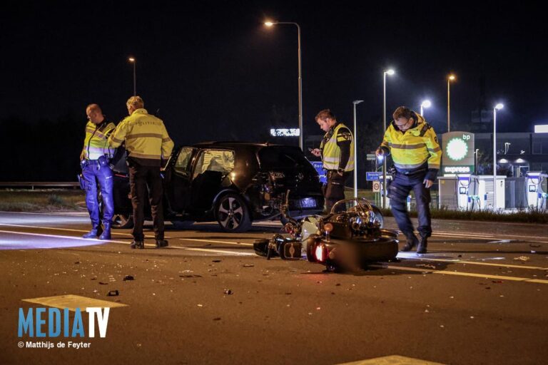 Motorrijder gewond bij ongeval, automobilist aangehouden Leeuwenakkerweg Bergschenhoek