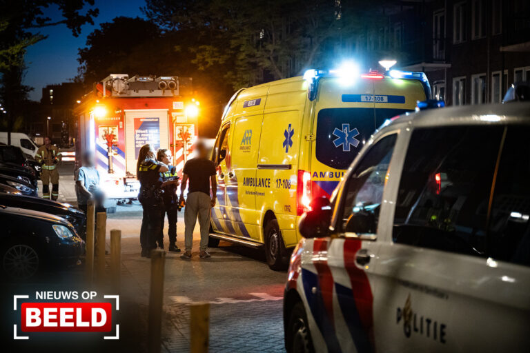 Portiek ontruimd na brand in woning Ameidestraat Rotterdam