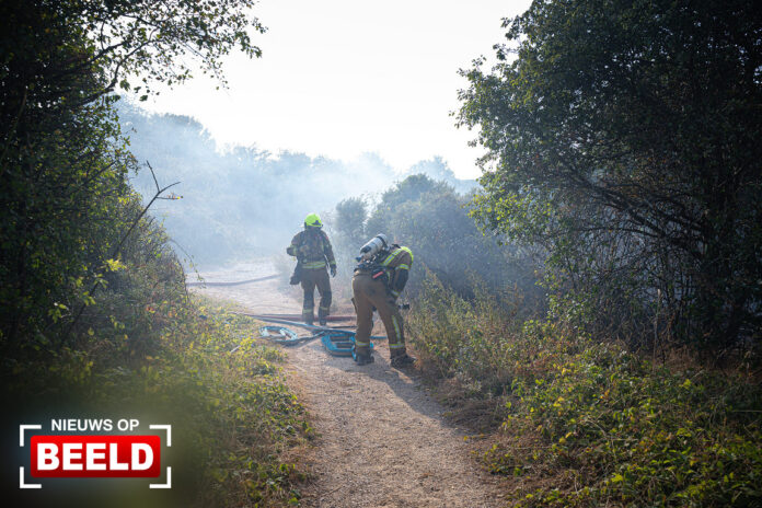 Brandweer met veel materieel ingezet voor brand in duinen langs Middelduinpad Goedereede