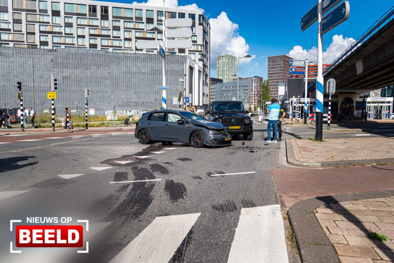 Bestuurder gewond en aangehouden na aanrijding wegens rijden onder invloed Brede Hilledijk Rotterdam